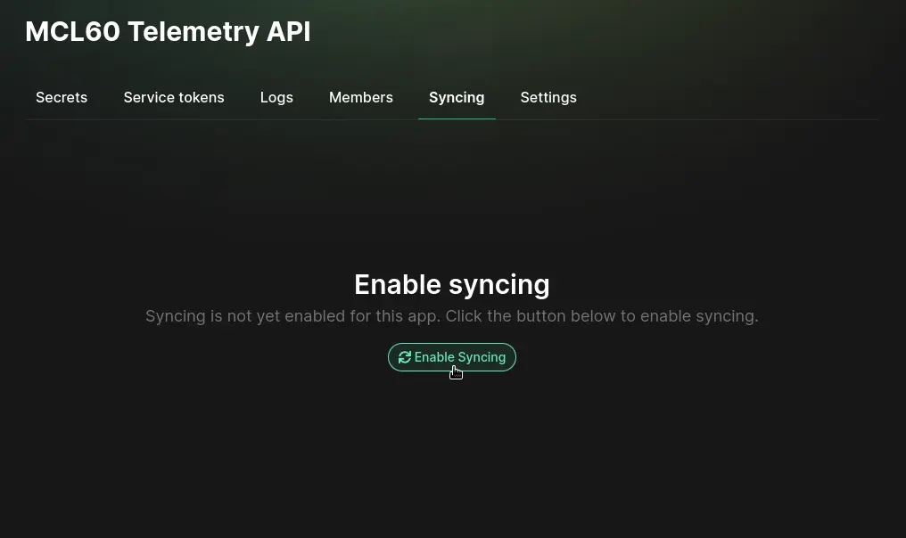 enable syncing
