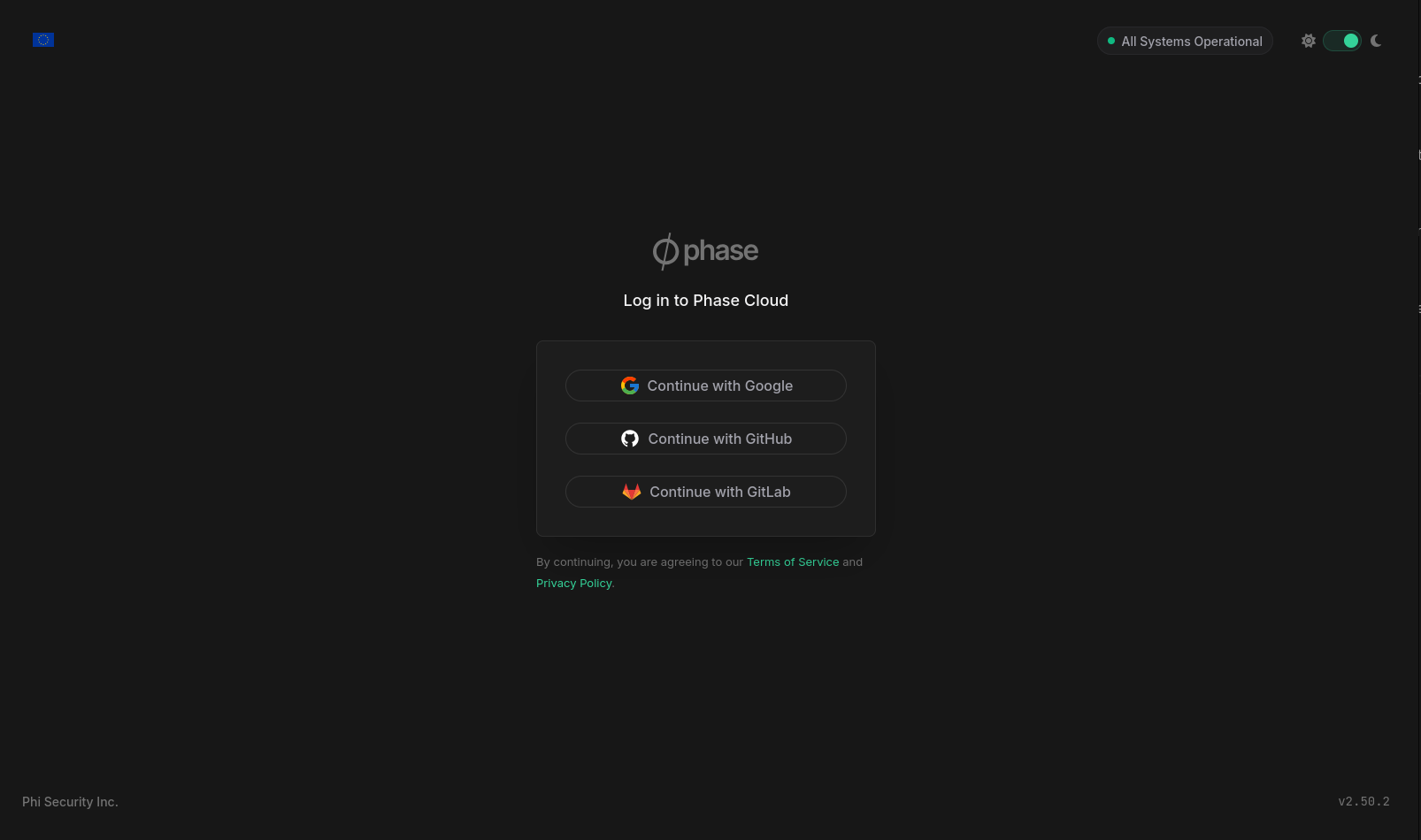 login page