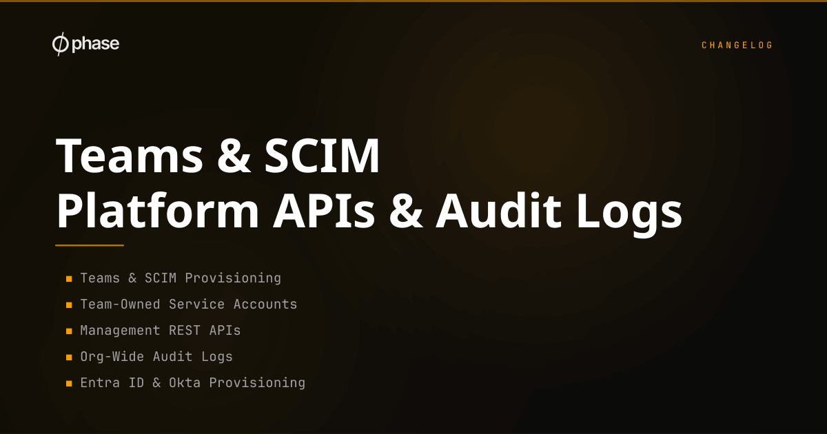Teams, SCIM, Platform APIs & Audit Logs